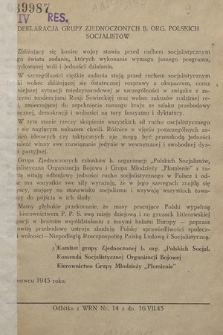 Deklaracja Grupy Zjednoczonych b. org. Polskich Socjalistów