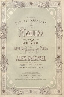 Mazourka : pour violon avec orchestre ou piano : op. 26