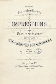 Impressions : 4 pièces caractéristiques pour piano : op. 29. No 1, En automne