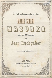 Mazurka : pour piano