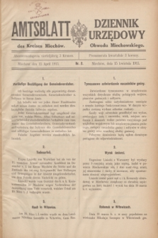 Amtsblatt des Kreises Miechów = Dziennik Urzędowy Obwodu Miechowskiego. 1915, nr 2 (15 kwietnia)
