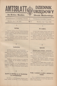 Amtsblatt des Kreises Miechów = Dziennik Urzędowy Obwodu Miechowskiego. 1915, nr 7 (1 lipca)