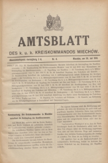 Amtsblatt des k. u. k. Kreiskommandos Miechów. 1918, nr 4 (30 Juli)