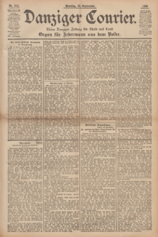 Danziger Courier : Kleine Danziger Zeitung für Stadt und Land : Organ für Jedermann aus dem Volke. Jg.15, Nr. 216 (13 September 1896) + dod.
