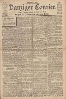 Danziger Courier : Kleine Danziger Zeitung für Stadt und Land : Organ für Jedermann aus dem Volke. Jg.16, Nr. 79 (3 April 1897)