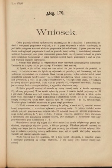 [Kadencja VI, sesja IV, al. 170] Alegata do Sprawozdań Stenograficznych z Czwartej Sesyi Szóstego Peryodu Sejmu Krajowego Królestwa Galicyi i Lodomeryi wraz z Wielkiem Księstwem Krakowskiem z roku 1892/3. Alegat 170