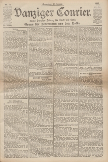 Danziger Courier : Kleine Danziger Zeitung für Stadt und Land : Organ für Jedermann aus dem Volke. Jg.19, Nr. 10 (13 Januar 1900)