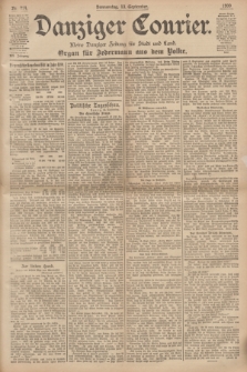 Danziger Courier : Kleine Danziger Zeitung für Stadt und Land : Organ für Jedermann aus dem Volke. Jg.19, Nr. 214 (13 September 1900)