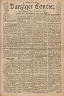 Danziger Courier : Kleine Danziger Zeitung für Stadt und Land : Organ für Jedermann aus dem Volke. Jg.19, Nr. 273 (21 November 1900)