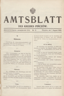 Amtsblatt des Kreises Pińczów. 1915, Nr. 2 (1 August)