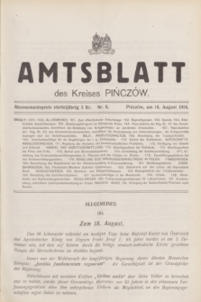 Amtsblatt des Kreises Pińczów. 1916, Nr. 8 (18 August)
