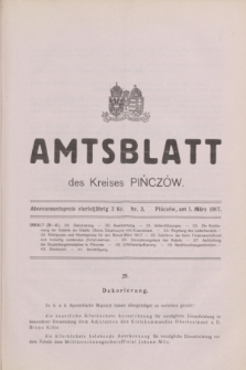Amtsblatt des Kreises Pińczów. 1917, Nr. 3 (1 März)