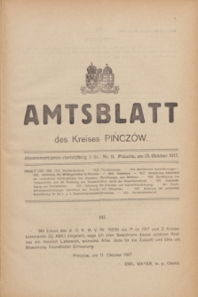 Amtsblatt des Kreises Pińczów. 1917, Nr. 11 (15 Oktober)