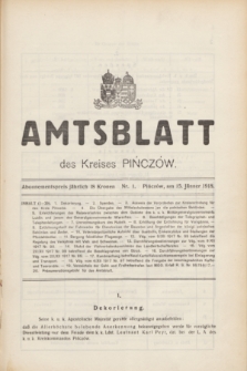 Amtsblatt des Kreises Pińczów. 1918, Nr. 1 (15 Jänner)