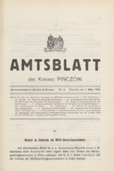 Amtsblatt des Kreises Pińczów. 1918, Nr. 2 (1 März)
