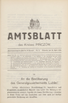 Amtsblatt des Kreises Pińczów. 1918, Nr. 3 (10 April)