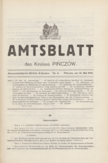 Amtsblatt des Kreises Pińczów. 1918, Nr. 4 (18 Mai)