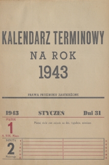 Kalendarz Terminowy na Rok 1943