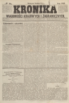 Kronika Wiadomości Krajowych i Zagranicznych. [R.1], № 54 (1 czerwca 1856)