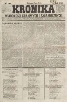 Kronika Wiadomości Krajowych i Zagranicznych. [R.1], № 114 (1 sierpnia 1856)