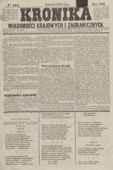 Kronika Wiadomości Krajowych i Zagranicznych. [R.1], № 115 (2 sierpnia 1856)