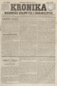 Kronika Wiadomości Krajowych i Zagranicznych. [R.1], № 144 (1 września 1856)