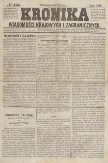 Kronika Wiadomości Krajowych i Zagranicznych. [R.1], № 172 (1 października 1856)