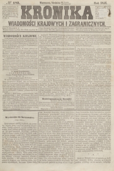 Kronika Wiadomości Krajowych i Zagranicznych. [R.1], № 183 (12 października 1856)