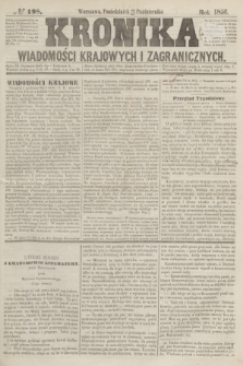 Kronika Wiadomości Krajowych i Zagranicznych. [R.1], № 198 (27 października 1856)