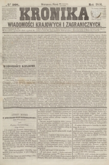 Kronika Wiadomości Krajowych i Zagranicznych. [R.1], № 208 (7 listopada 1856)