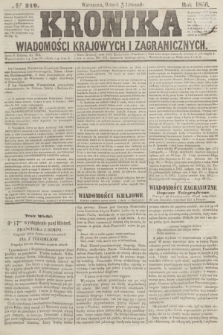 Kronika Wiadomości Krajowych i Zagranicznych. [R.1], № 219 (18 listopada 1856)