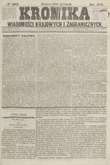 Kronika Wiadomości Krajowych i Zagranicznych. [R.1], № 223 (22 listopada 1856)