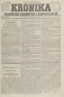 Kronika Wiadomości Krajowych i Zagranicznych. [R.1], № 247 (17 grudnia 1856)
