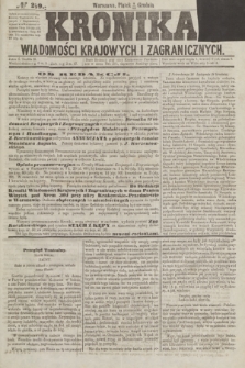 Kronika Wiadomości Krajowych i Zagranicznych. [R.1], № 249 (19 grudnia 1856)