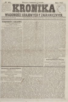 Kronika Wiadomości Krajowych i Zagranicznych. [R.2], № 17 (19 stycznia 1857)
