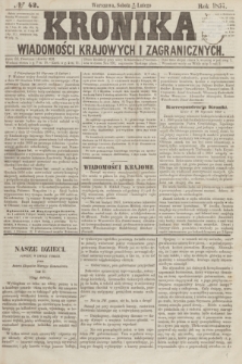 Kronika Wiadomości Krajowych i Zagranicznych. [R.2], № 42 (14 lutego 1857)