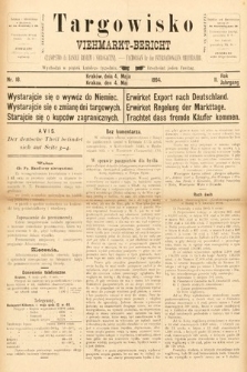 Targowisko : czasopismo dla handlu bydłem i nierogacizną = Viehmerkt-Bericht : Fachorgan für den Internationalem Viehverkehr. 1894, nr 18
