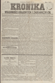 Kronika Wiadomości Krajowych i Zagranicznych. [R.2], № 68 (12 marca 1857)