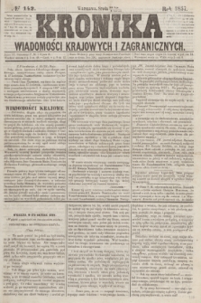 Kronika Wiadomości Krajowych i Zagranicznych. [R.2], № 142 (3 czerwca 1857)