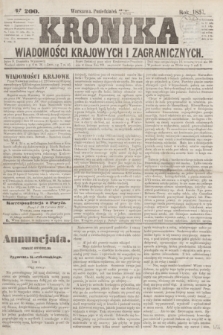 Kronika Wiadomości Krajowych i Zagranicznych. [R.2], № 200 (3 sierpnia 1857)