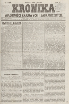 Kronika Wiadomości Krajowych i Zagranicznych. [R.2], № 215 (19 sierpnia 1857)