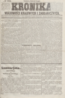 Kronika Wiadomości Krajowych i Zagranicznych. [R.2], № 225 (29 sierpnia 1857)
