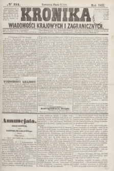 Kronika Wiadomości Krajowych i Zagranicznych. [R.2], № 231 (4 września 1857)