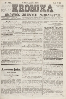 Kronika Wiadomości Krajowych i Zagranicznych. [R.2], № 236 (10 września 1857)