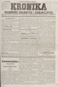 Kronika Wiadomości Krajowych i Zagranicznych. [R.2], № 243 (17 września 1857)