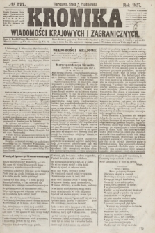 Kronika Wiadomości Krajowych i Zagranicznych. [R.2], № 277 (21 października 1857)