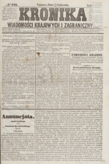 Kronika Wiadomości Krajowych i Zagranicznych. [R.2], № 279 (23 październik 1857)
