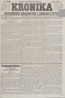 Kronika Wiadomości Krajowych i Zagranicznych. [R.2], № 282 (26 października 1857)