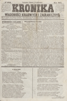 Kronika Wiadomości Krajowych i Zagranicznych. [R.2], № 283 (27 października 1857)