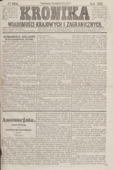 Kronika Wiadomości Krajowych i Zagranicznych. [R.2], № 291 (5 listopada 1857)